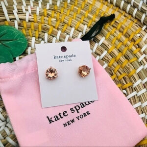 Kate Spade New York Peach Crystal Stud Earrings Rose Gold NWT